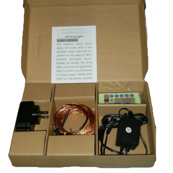 Radiance 100-LED String Lights Copper Wire 33 ft Warm White NEW - Picture 3 of 5